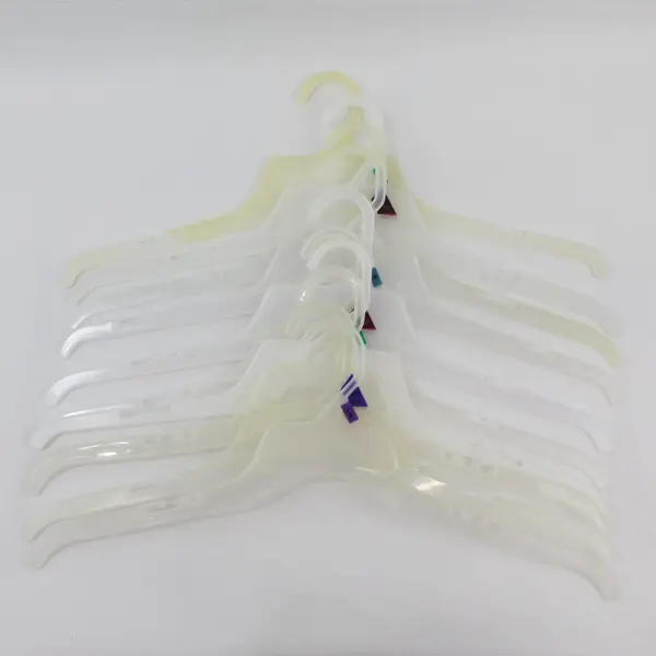Mixed Lot of 10 Semi-Clear Plastic Shirt Hangers Clothes Organizer Display