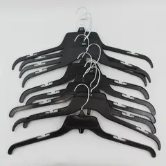 Lot of 10 Black Plastic Shirt Hangers Mixed Adult Sizes 2X/XXL/L/LP/1X Retail