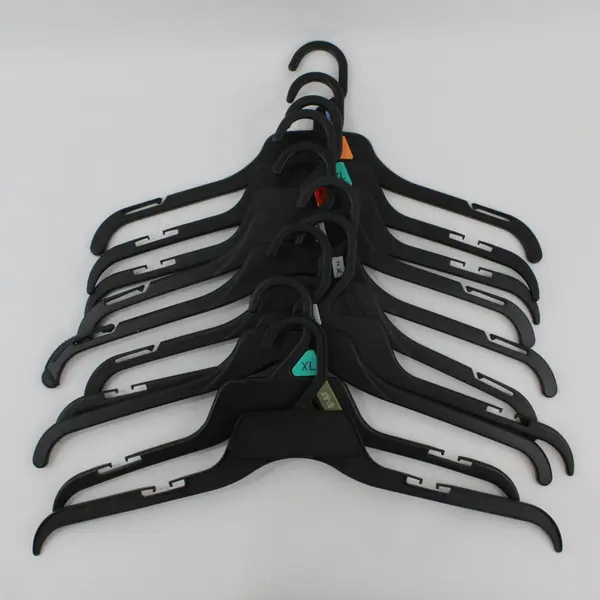 Mixed Lot of 10 Black Plastic Shirt Hangers Adult Retail Display