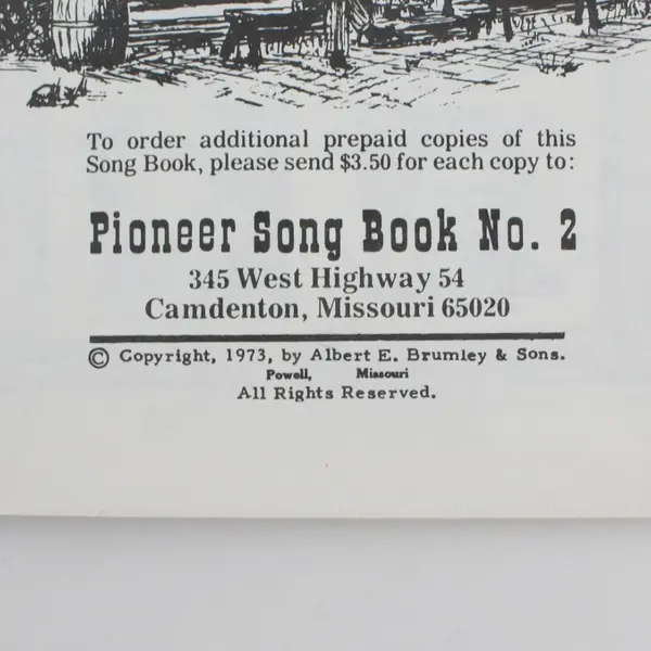Albert E Brumley's Songs of the Pioneers The Pioneer Song Book #2 1973 Paperback
