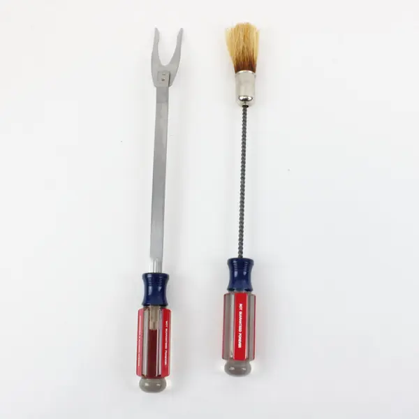 Craftsman Vintage Barbecue Tool Set 2pc Fork & Bristle Brush Blue Red
