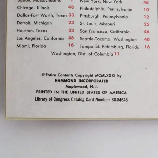 Vintage 1981 Hammond Reader's Digest Glove Compartment Road Atlas Paperback