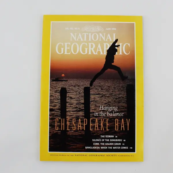 Vintage June 1993 National Geographic Magazine Featuring the Chesapeake Bay VG