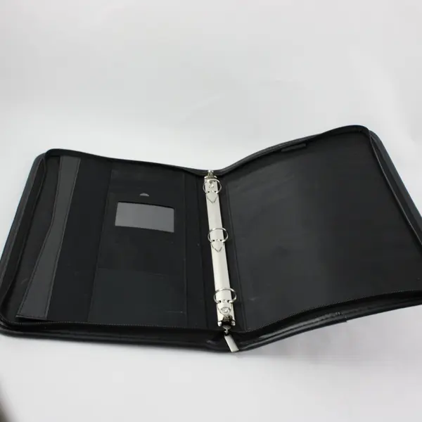 Oregon State Credit Union Black Zippered Portfolio Burgundy Clipboard Set
