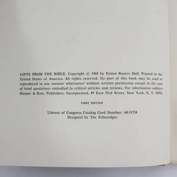 VTG 1st Ed 1968 Gifts From the Bible by Ennen Reaves Hall Hardcover Dust Jacket