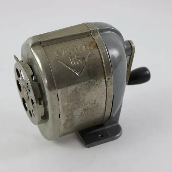 Boston KS 8-Hole Desk Mount Pencil Sharpener Hand Crank Untested