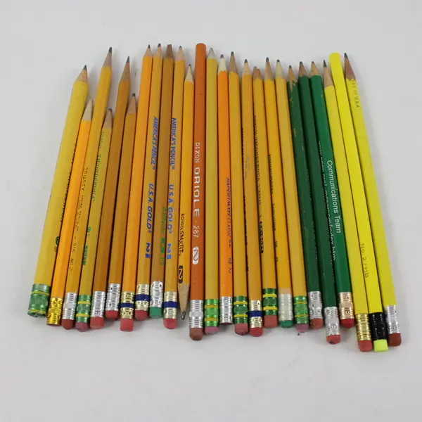 Lot of Approx 50 Assorted Mixed Brand Pencils & Pencil Sharpener Used