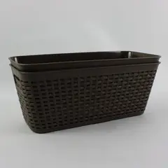 Set of 2 Brown Desk Organizers Office Storage Accessories