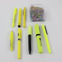 Lot of Assorted BIC Westcott Pen+Gear Highlighters & Paper Clips