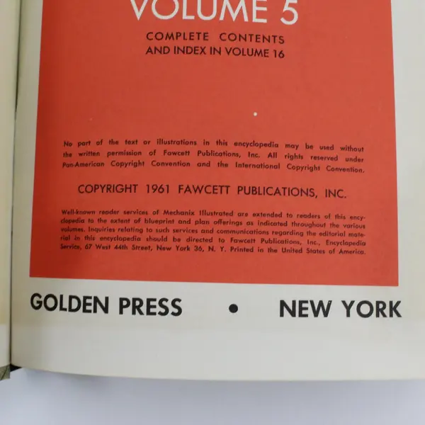 Vintage 1961 Mechanix Illustrated How-To-Do-It Encyclopedia Volume 5 Ref HC Book