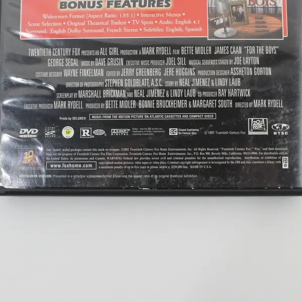 For The Boys DVD Movie 2001, Cat. #2001378 Bette Midler/James Caan 