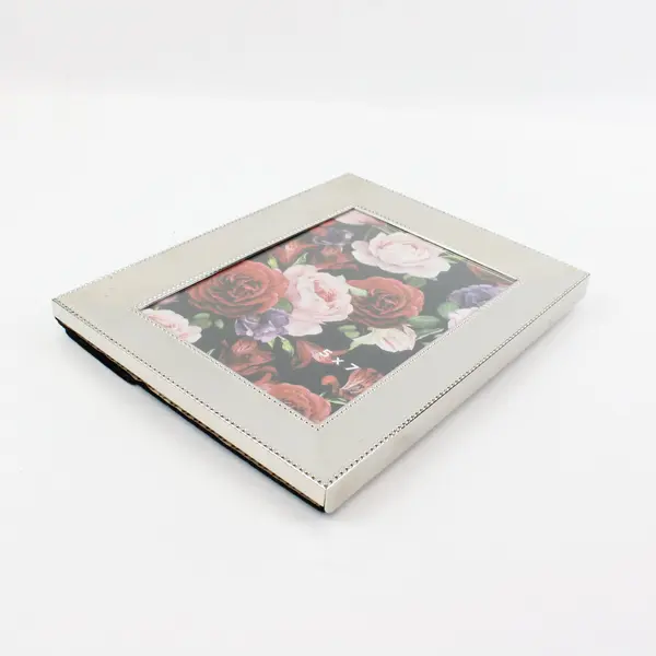 Silver Beaded Picture Frame 5x7 Tabletop Decor Decorative Floral Insert 