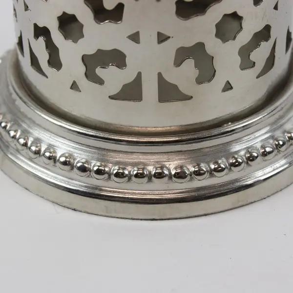 Pier 1 Silver Tone Metal Reed Diffuser Lantern Holder Home Decor
