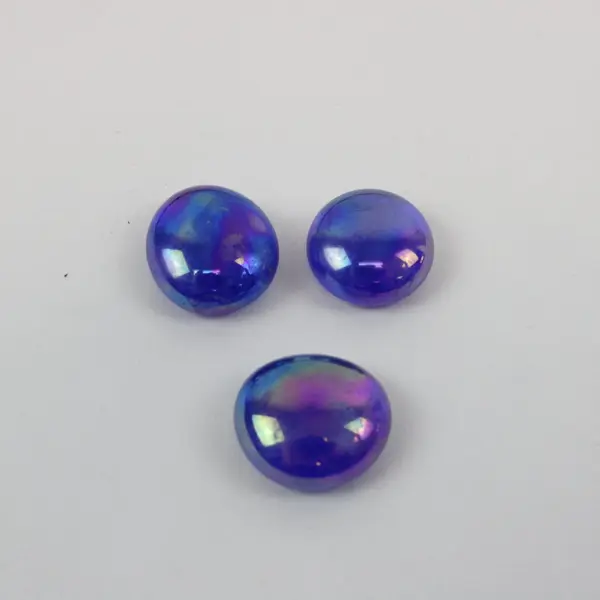 Blue Black Pebbles Iridescent Glass Gems White Shells Mixed Vase Filler