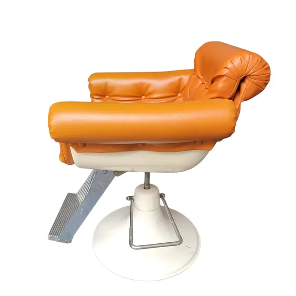 Orange Salon Styling Chair Swivel Tufted Upholstery Footrest - Local Pickup Only