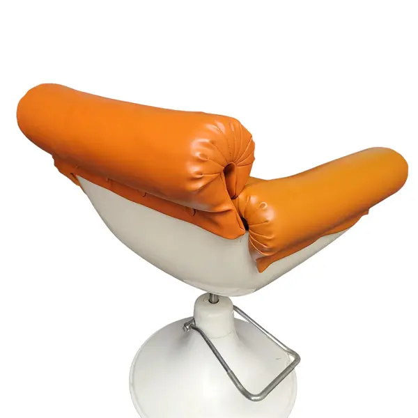 Orange Salon Styling Chair Swivel Tufted Upholstery Footrest - Local Pickup Only