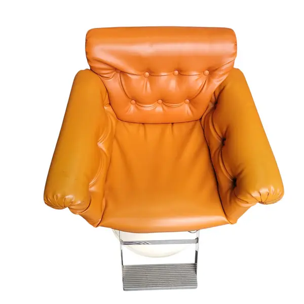 Orange Salon Styling Chair Swivel Tufted Upholstery Footrest - Local Pickup Only