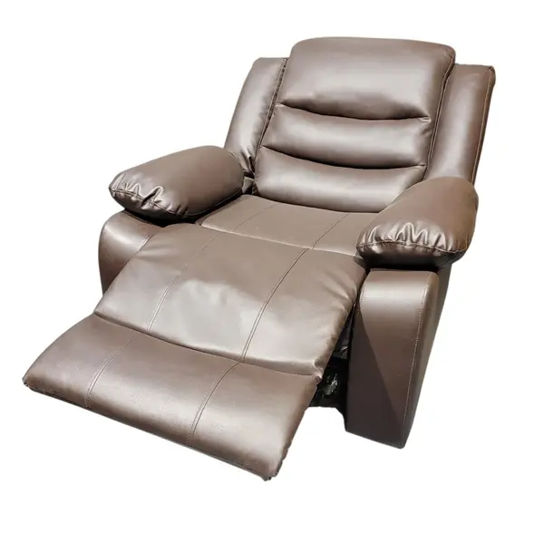Brown Leather-Look Oversized Rocker Recliner Chair Manual - Local Pickup Only