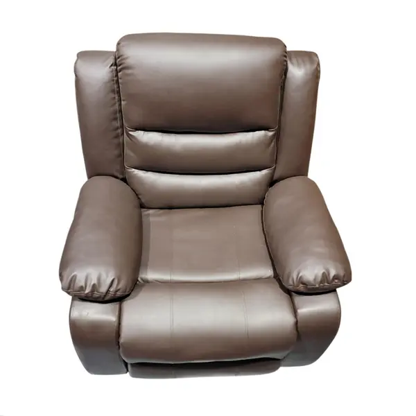 Brown Leather-Look Oversized Rocker Recliner Chair Manual - Local Pickup Only