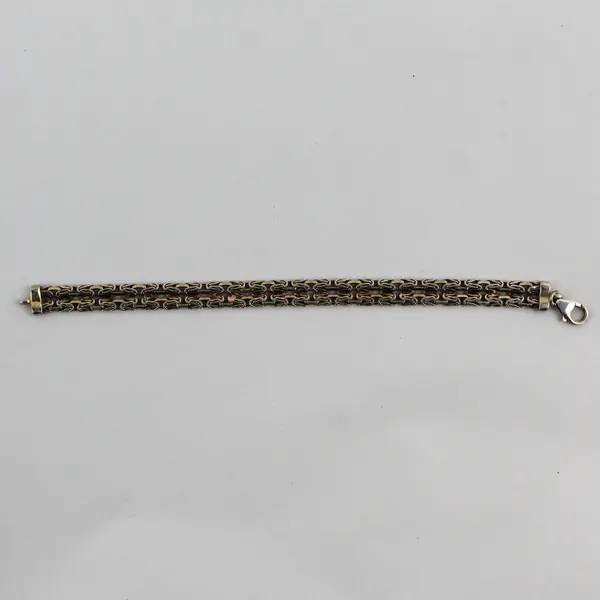 P.R.E 925 Sterling Silver Byzantine Chain Bracelet 7-1/4 in Italy