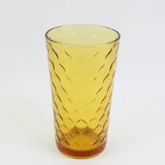 Vintage Anchor Hocking Amber Optic Honeycomb Tumbler 