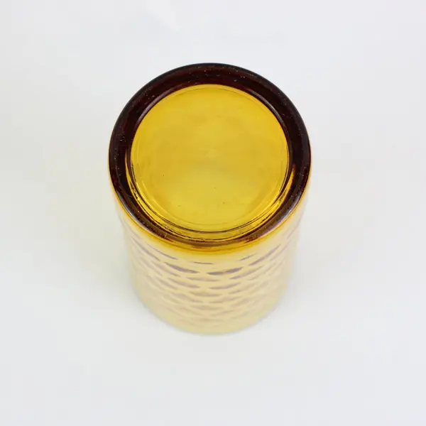 Vintage Anchor Hocking Amber Optic Honeycomb Tumbler 