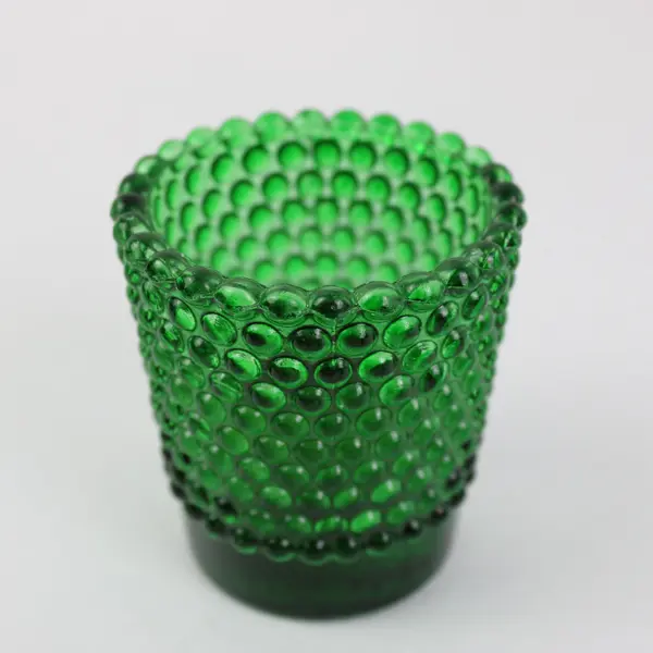 Holiday Inspirations Green Hobnail Glass Votive Candle Holders Set of 3