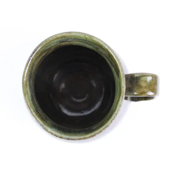 Handcrafted Studio Pottery Jug Earthy Green Brown Blue Glaze Rustic