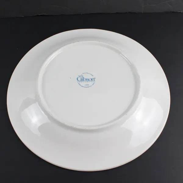 Gibson White Ceramic Embossed Fruit Chop Plate Serving Platter