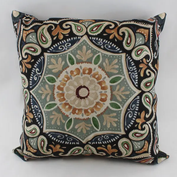 Set of 2 Hampton Bay Paisley Square Throw Pillows Multicolor