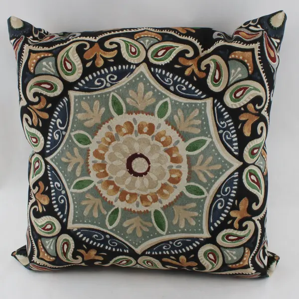 Set of 2 Hampton Bay Paisley Square Throw Pillows Multicolor