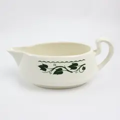 Homer Laughlin Sylvan Rim Green Ivy Gravy Boat Dinnerware