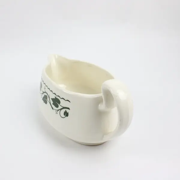 Homer Laughlin Sylvan Rim Green Ivy Gravy Boat Dinnerware