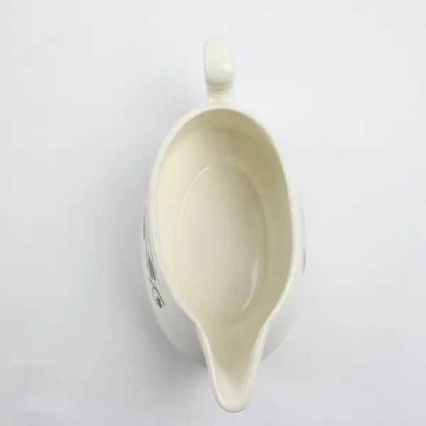 Homer Laughlin Sylvan Rim Green Ivy Gravy Boat Dinnerware