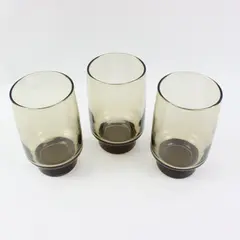 Lot of 3 Libbey Tawny Accent Smoke Brown Drinking Tumblers