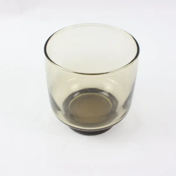 Lot of 4 Libbey Tawny Accent Glass Tumblers Brown Base