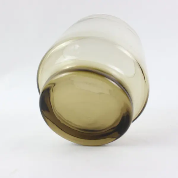 Lot of 4 Libbey Tawny Accent Glass Tumblers Brown Base