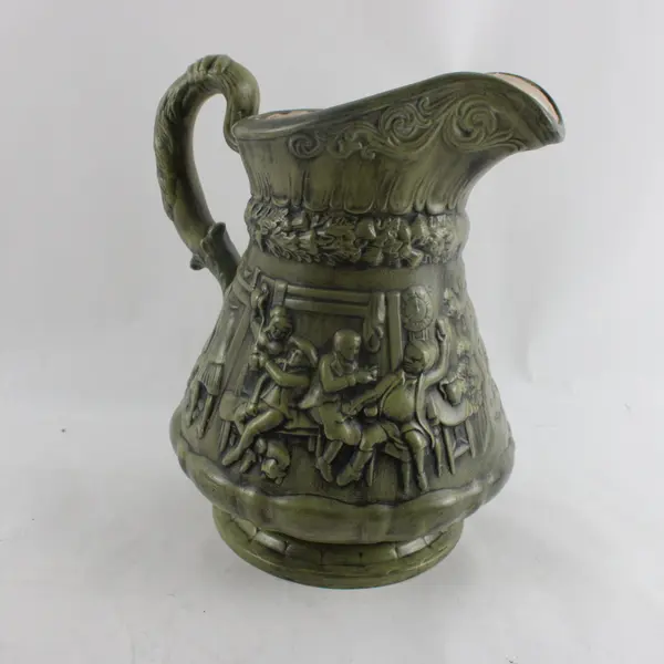 10.5" Green Porcelain Tam o'Shanter Style Pitcher