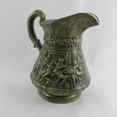 10.5" Green Porcelain Tam o'Shanter Style Pitcher