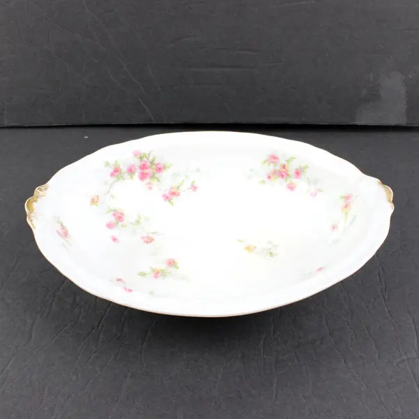 Vintage Haviland Limoges Pink Roses Oval Vegetable Serving Bowl