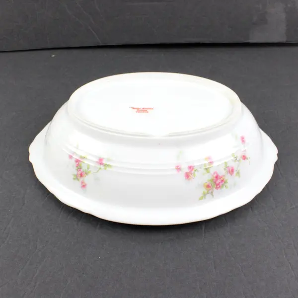 Vintage Haviland Limoges Pink Roses Oval Vegetable Serving Bowl