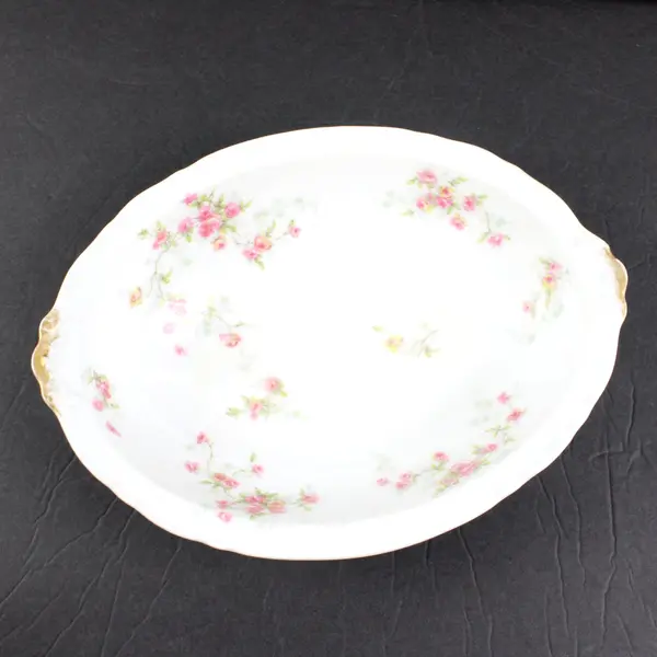 Vintage Haviland Limoges Pink Roses Oval Vegetable Serving Bowl