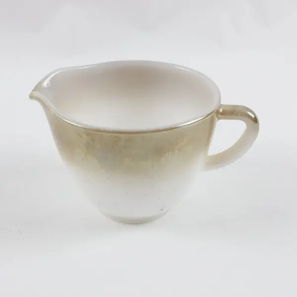 Anchor Hocking Fire-King Vintage Milk Glass 3pc Covered Sugar Creamer Cup