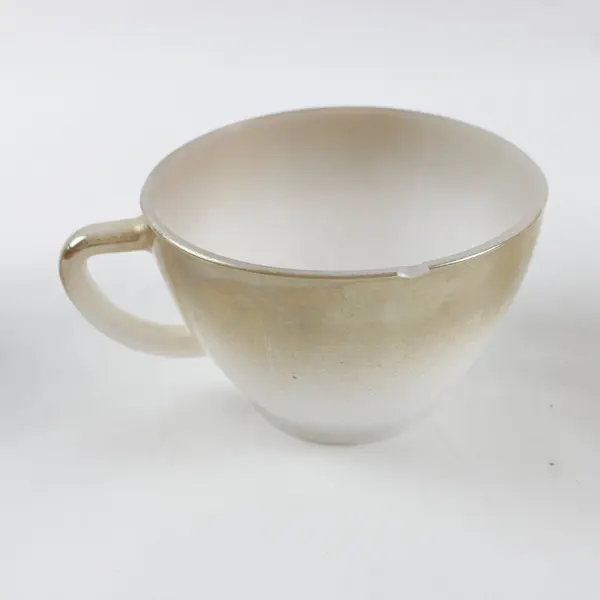 Anchor Hocking Fire-King Vintage Milk Glass 3pc Covered Sugar Creamer Cup