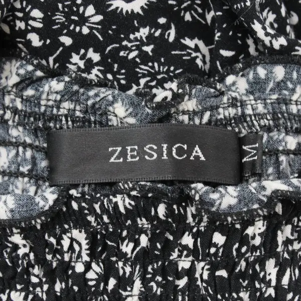 Zesica Women's Black Floral Maxi Sundress Smocked Top Size Medium