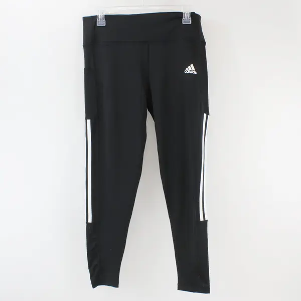 adidas Primegreen Aeroready Leggings Black White 3-Stripe Pocket Womens XL