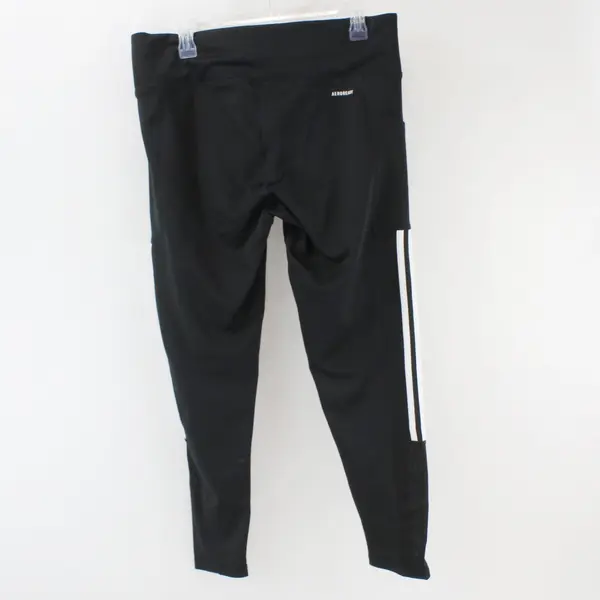 adidas Primegreen Aeroready Leggings Black White 3-Stripe Pocket Womens XL