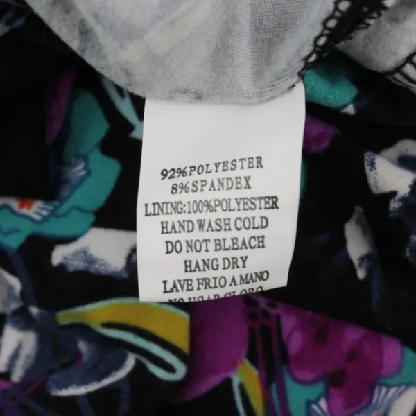 Black Multicolor Abstract Floral Print Leggings Size Small 
