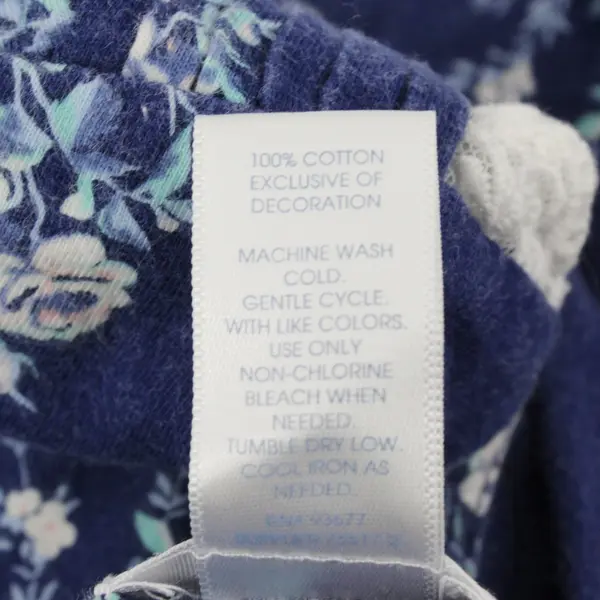 Adonna Women's Large Navy Blue Floral Nightgown Sleepwear