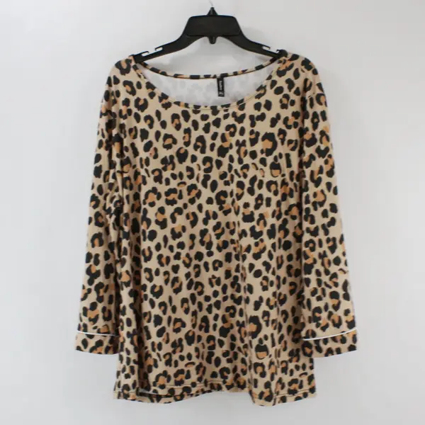 PrinStory Women's XL Leopard Print Pajama Set Sleepwear